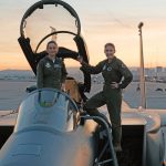 Marvel Studios' CAPTAIN MARVEL Brie Larson (left) gets hands-on help from Brigadier General Jeannie Leavitt, 57th Wing Commander (right), on a recent trip to Nellis Air Force Base in Nevada to research her character, Carol Danvers aka Captain Marvel, for Marvel Studios’ “Captain Marvel.” Photo: Brad Baruh ©Marvel Studios 2019