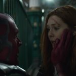 Marvel Studios' AVENGERS: INFINITY WAR..L to R: Vision (Paul Bettany) and Scarlet Witch/Wanda Maximoff (Elizabeth Olsen).