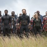 Marvel Studios' AVENGERS: INFINITY WAR..L to R: Okoye (Danai Gurira), Black Panther/T'Challa (Chadwick Boseman), Captain America/Steve Rogers (Chris Evans), Black Widow/Natasha Romanoff (Scarlet Johansson) and Winter Soldier/Bucky Barnes (Sebastian Stan)..Photo: Chuck Zlotnick..©Marvel Studios 2018