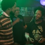 (l to r.) Lakeith Stanfield and director Boots Riley on the set of SORRY TO BOTHER YOU, an Annapurna Pictures release. Credit: Peter Prato / Annapurna Pictures