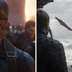 L-r: Chris Evans is Captain America in 'Avengers: Endgame.' Courtesy Walt Disney Studios. A shot from episode 5 in season 8 of 'Game of Thrones.' Courtesy HBO