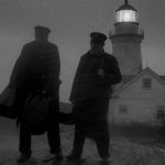 L-r: Willem Dafoe and Robert Pattinson in 'The Lighthouse.' Courtesy A24