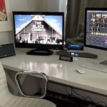 Colorists Jon Fordham's set up at his home allows him to work remotely.