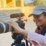 Cinematographer Prinyanka Singh on the set of 'Kicking Balls.' Courtesy Priyanka Singh.