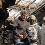 THE MIDNIGHT SKY (2020) Director George Clooney on set at Shepperton Studios with David Oyelowo and Tiffany Boone on the set of The Midnight Sky. Cr. Philippe Antonello/NETFLIX ©2020