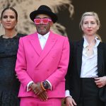 CANNES, FRANCE - JULY 06: Jury members Melanie Laurent, Mati Diop, jury president Spike Lee, Jessica Hausner and Mylène Farmer attend the "Annette" screening and opening ceremony during the 74th annual Cannes Film Festival on July 06, 2021 in Cannes, France. (Photo by Kate Green/Getty Images)