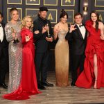 HOLLYWOOD, CALIFORNIA - MARCH 27: (L-R) Patrick Wachsberger, Eugenio Derbez, Sian Heder, Marlee Matlin, Troy Kotsur, Emilia Jones, Daniel Durant, Amy Forsyth, Philippe Rousselet, and Fabrice Gianfermi, winners of the Best Picture award for ‘CODA’, pose in the press room at the 94th Annual Academy Awards at Hollywood and Highland on March 27, 2022 in Hollywood, California. (Photo by David Livingston/Getty Images)